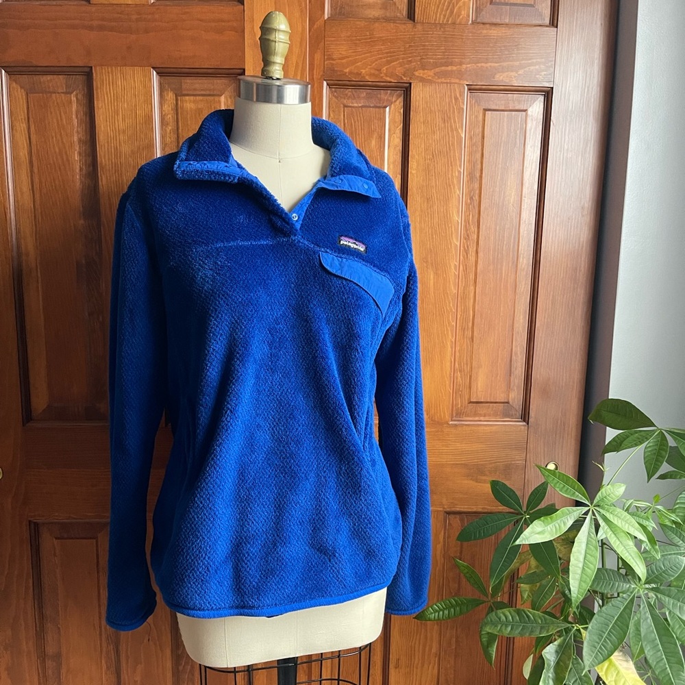 Patagonia Blue Pullover Quarter Button